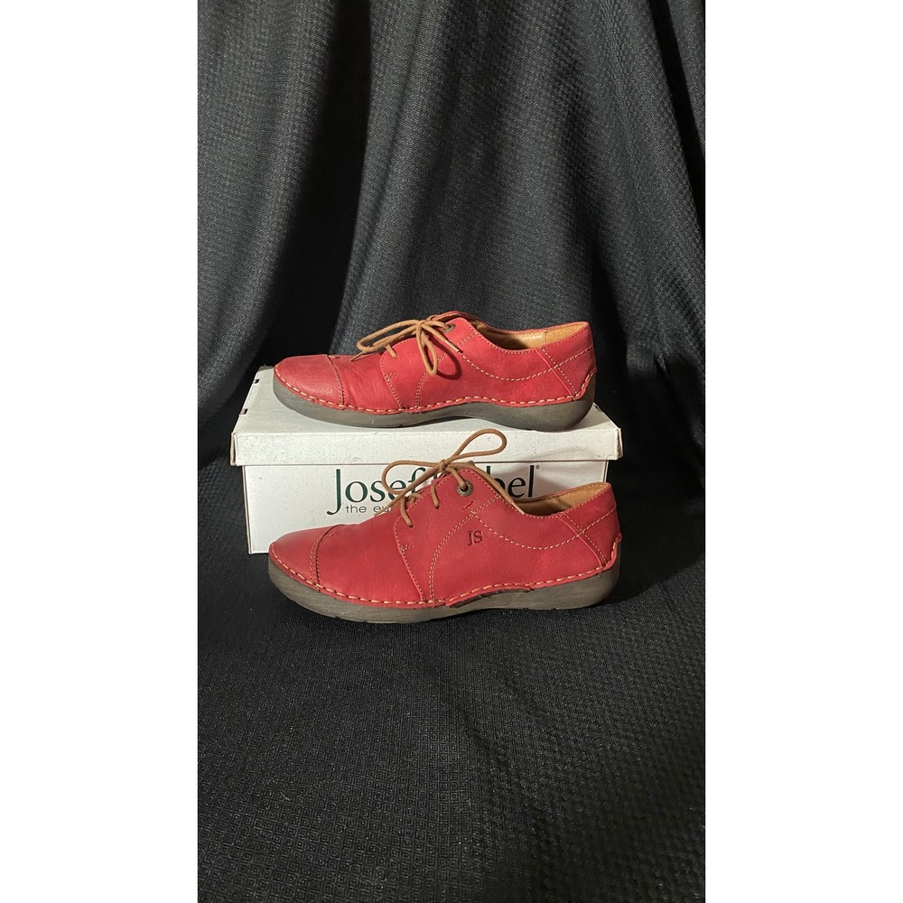 Josef Seibel Fergey 20 Red Leather Comfort Oxfords Womens 37 M2-59692 rot - Picture 6 of 7
